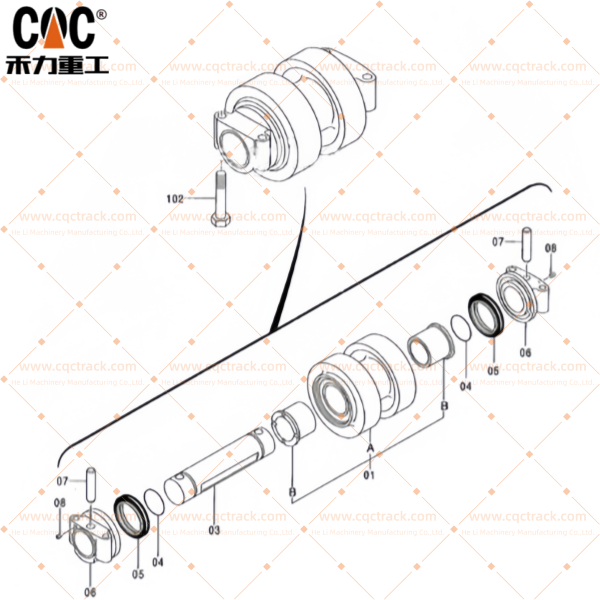 EX2500-EX2600 Track Roller Drawing