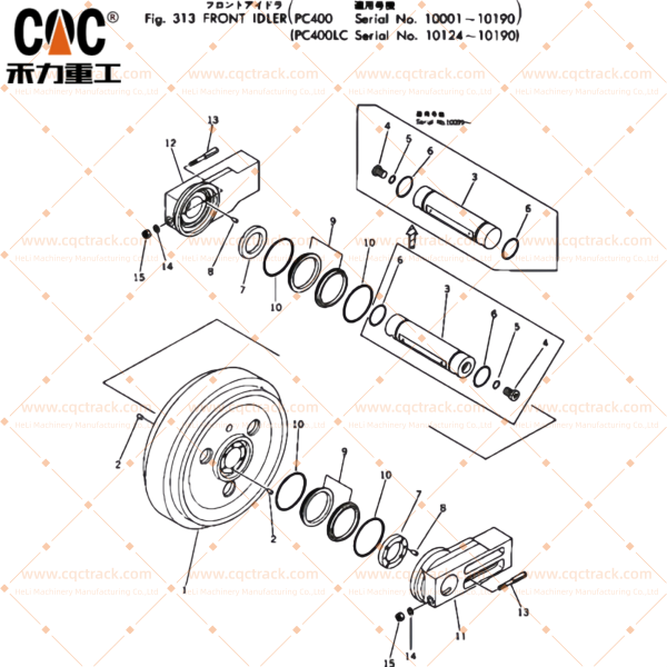 PC390-8 PC400 Track Idler Assembly